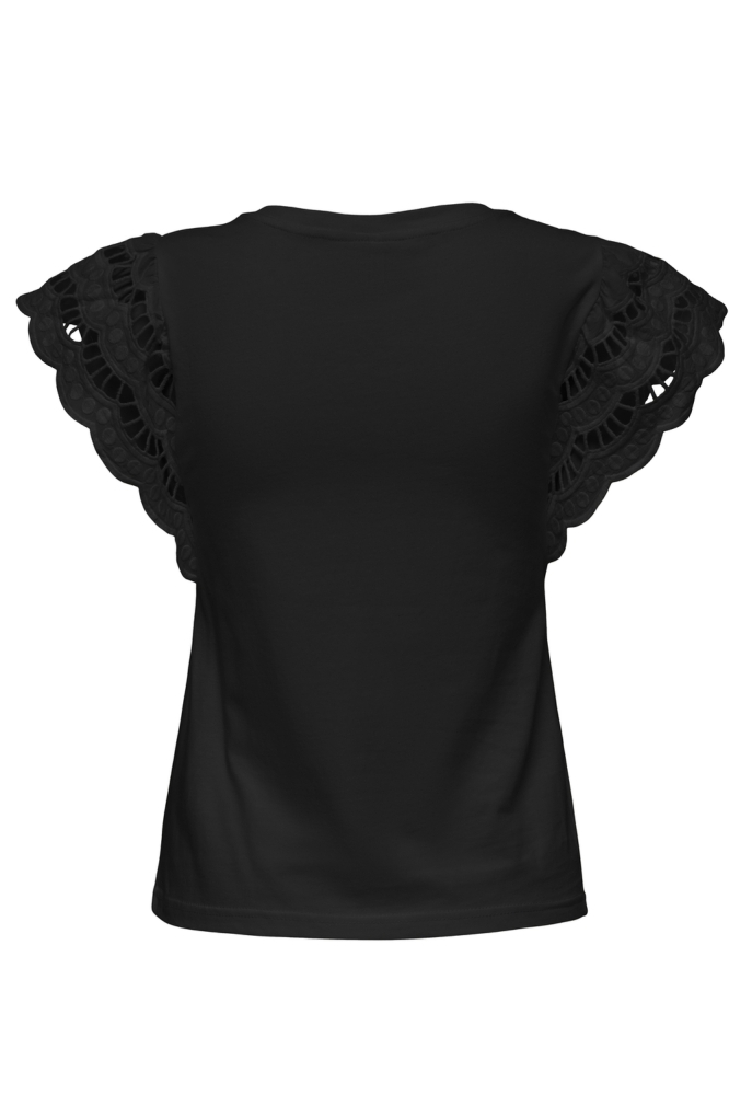 ONLMACY S/S O-NECK MIX TOP BOX JRS 15350374 BLACK